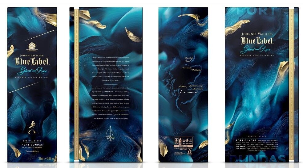 Johnnie Walker Blue Label - Ghost and Rare Port Dundas - 43.8% Johnnie Walker Blue Label - Ghost and Rare Port Dundas - 43.8%