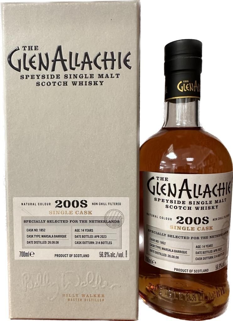 GlenAllachie 2008 - 14 Years Old Single Cask 2008 #1852 The Netherlands - 56.9%