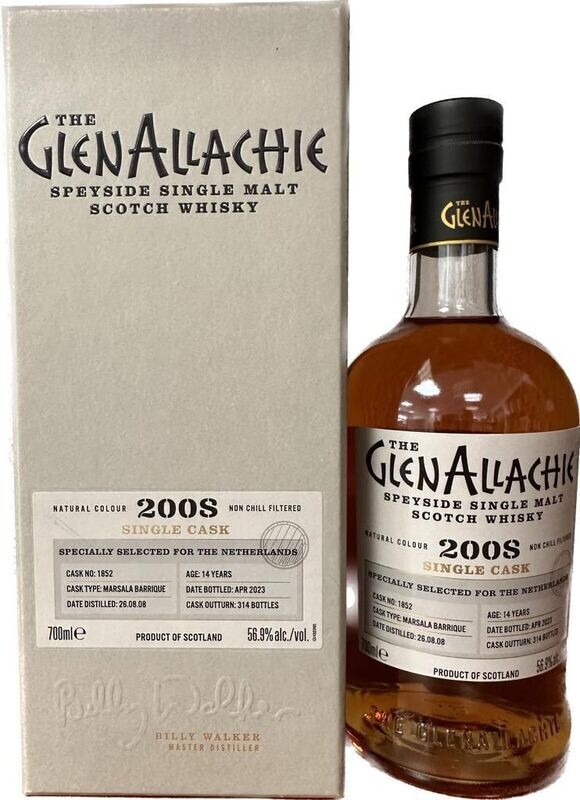GlenAllachie 2008 - 14 Years Old Single Cask 2008 #1852 The Netherlands - 56.9%