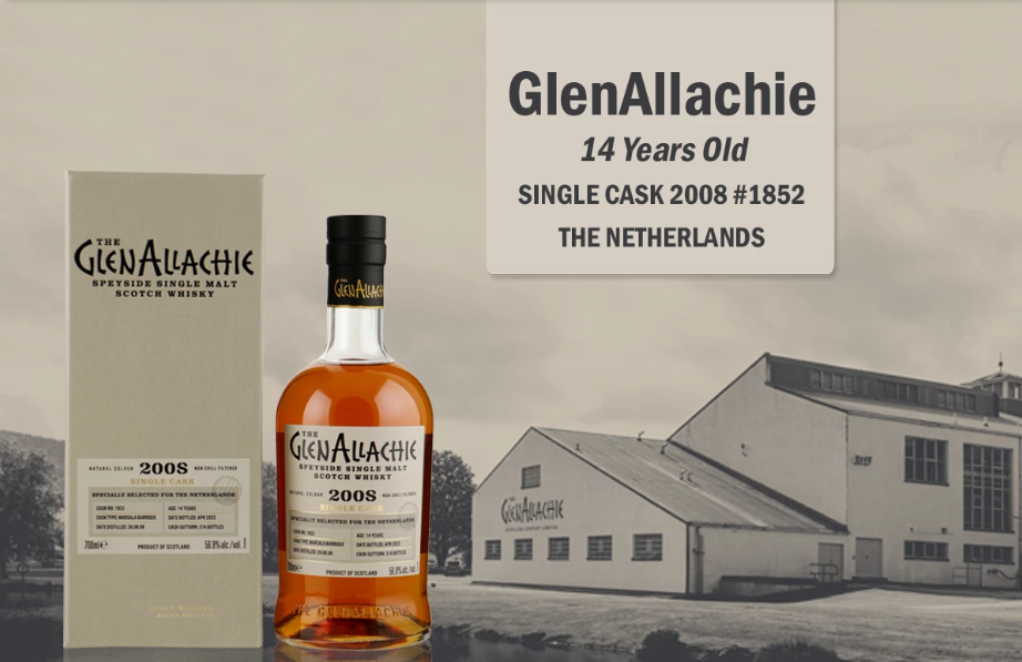 GlenAllachie 2008 - 14 Years Old Single Cask 2008 #1852 The Netherlands - 56.9% GlenAllachie 2008 - 14 Years Old Single Cask 2008 #1852 The Netherlands - 56.9%