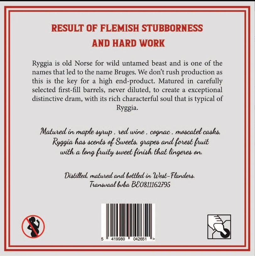 Bruges Whisky Company - Ryggia Inaugural Release - 61.7%