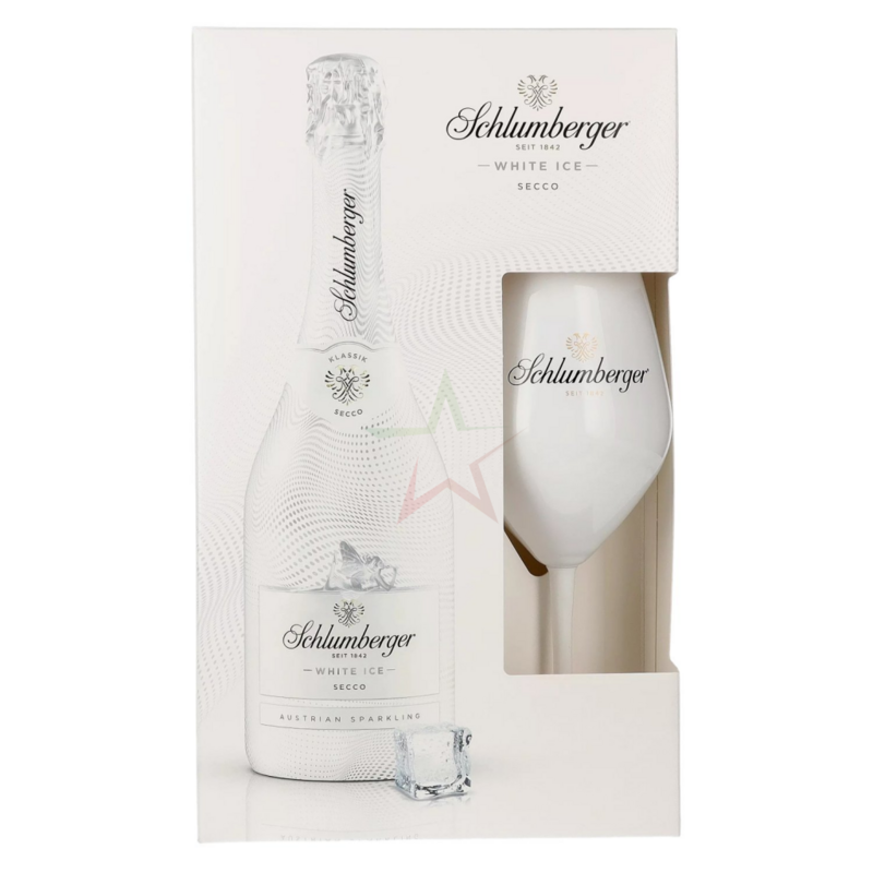 Schlumberger White Ice Secco - cadeauverpakking met glas Schlumberger White Ice Secco - cadeauverpakking met glas