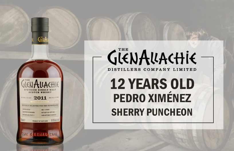 GlenAllachie 12 years - 2011 Single Cask - PX Puncheon Cask - 61%