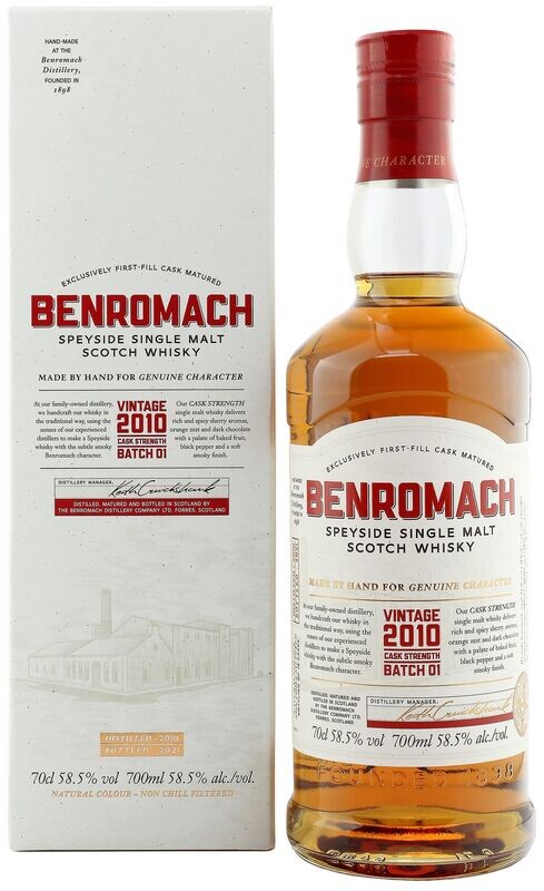 Benromach Vintage 2010 - Cask Strenght Batch 1 - 58.5%