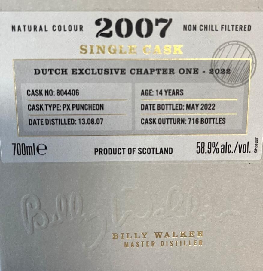 GlenAllachie 14 years - 2007 – The Netherlands exclusive - Chapter 1 - 58.9% GlenAllachie 14 years - 2007 – The Netherlands exclusive - Chapter 1 - 58.9%