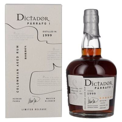 Dictador Parrafo 1 - Vintage 1999 - Bourbon Cask - 41%