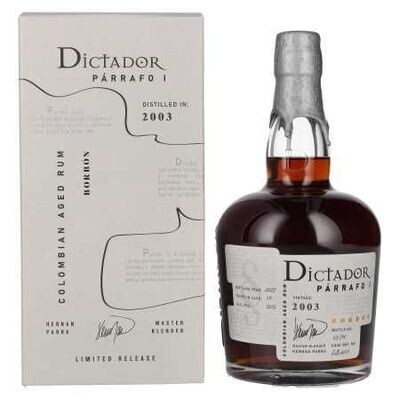 Dictador Parrafo 1 - Vintage 2003 - Bourbon Cask - 50%