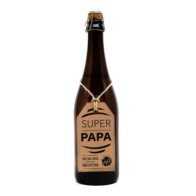 Super Papa bier - grote fles - met strikje