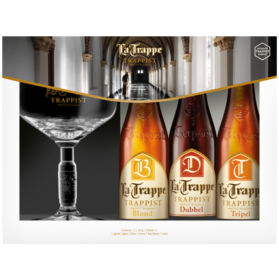 La Trappe bierdoos met glas - Let op geen verzending!