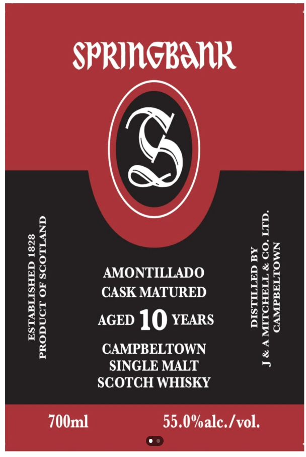 Springbank 10 years - Amontillado - 55% Springbank 10 years - Amontillado - 55%