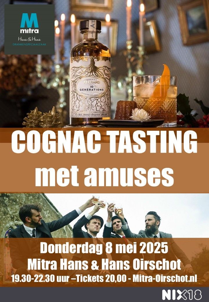 Ticket voor de exclusieve Cognac en Amuse tasting van donderdag 8 mei 2025 in onze winkel.