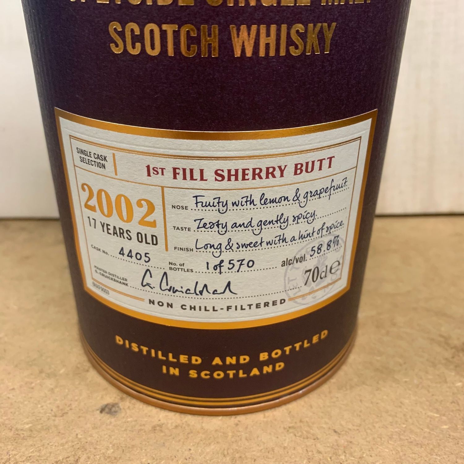 Aberlour 17 years - 2002 - 1st. Fill Sherry - 58.8% Aberlour 17 years - 2002 - 1st. Fill Sherry - 58.8%