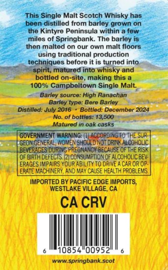 Springbank Local Barley - 8 years - 58,1% Springbank Local Barley - 8 years - 58,1%