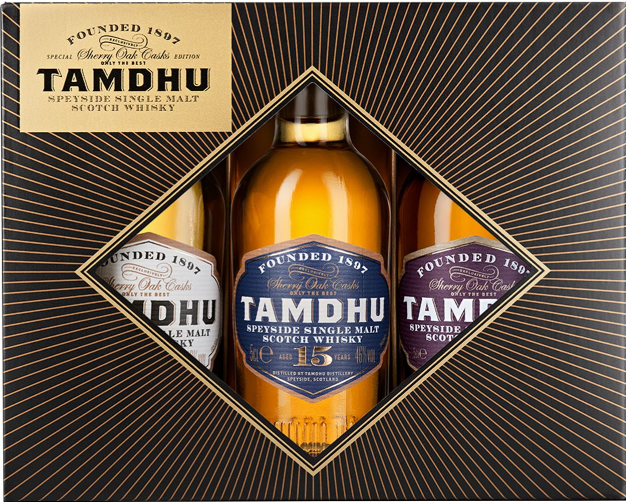 Tamdhu tastingset met een 12 - 15 en 18 jaar oude whisky