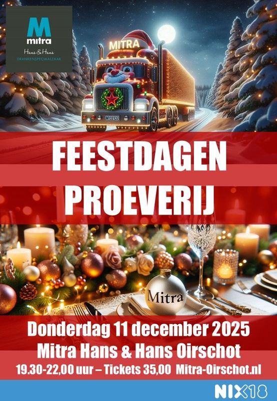 Ticket voor de FEESTDAGEN tasting avond van donderdag 11 december 2025