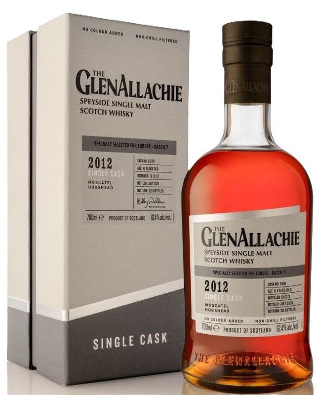 GlenAllachie 11 years - 2012 Single Cask - Moscatel Hogshead - Batch 7 - 62.4%