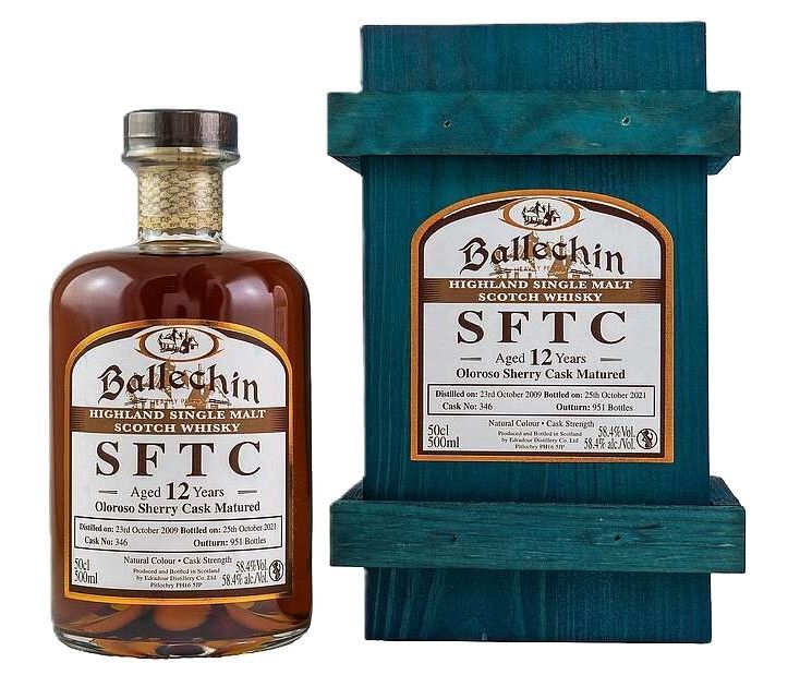 Edradour Ballechin 12 years - SFTC Oloroso Sherry Cask Matured  - 58.4%