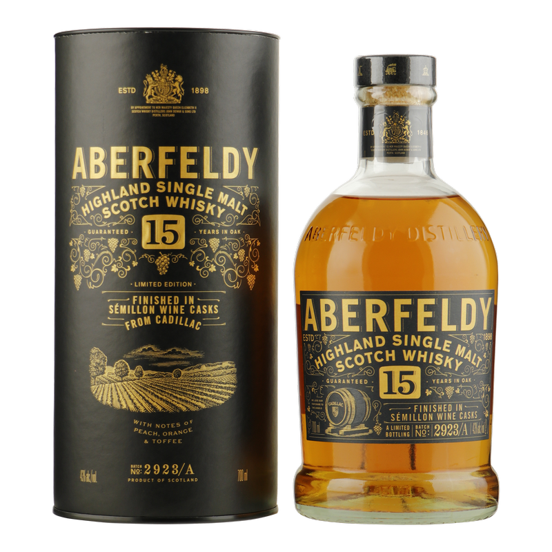 Aberfeldy 15 years - Cadillac White Wine Cask - 43% Aberfeldy 15 years - Cadillac White Wine Cask - 43%