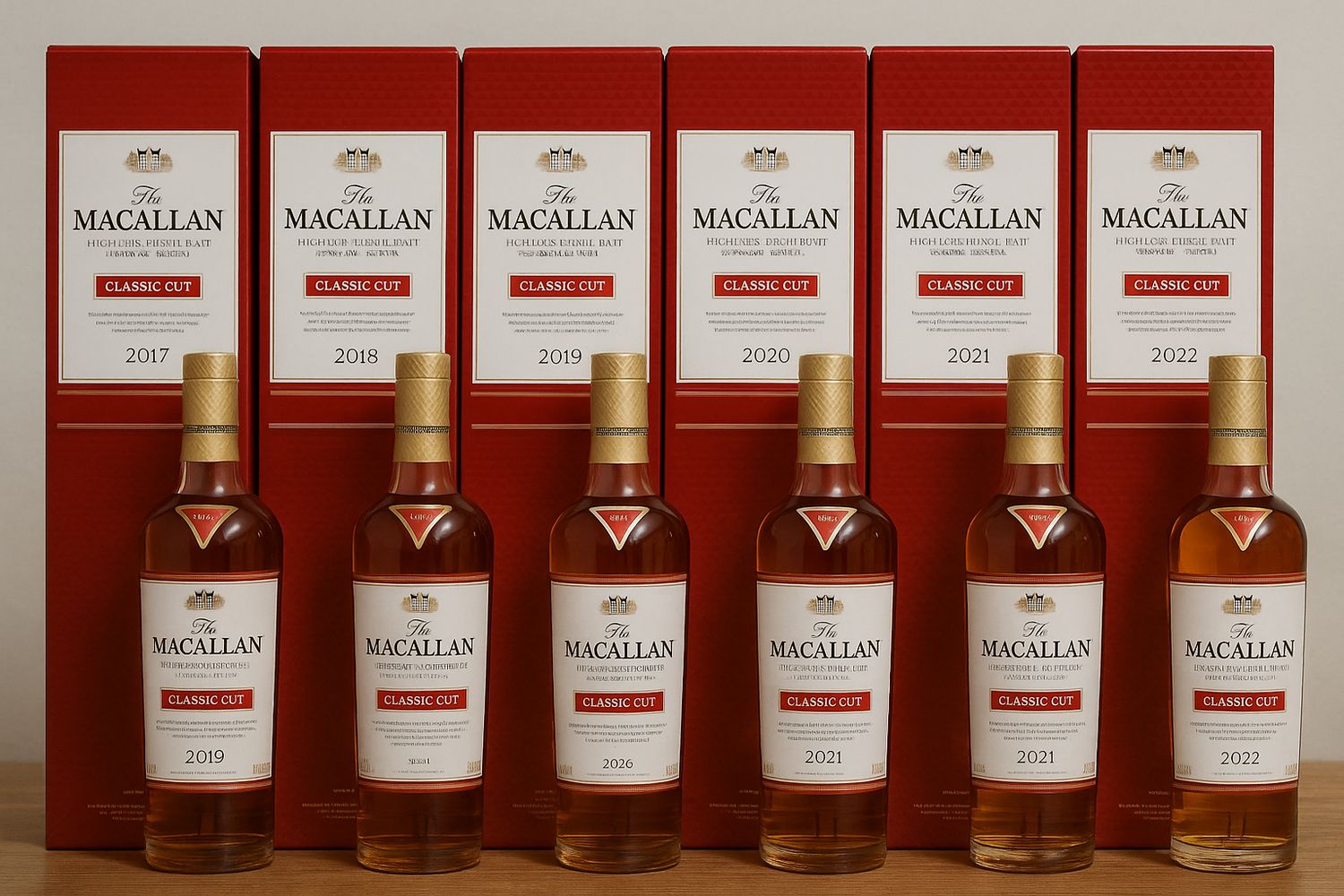 The  Macallan Classic Cut - Complete serie van diverse jaren