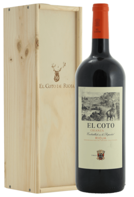 El Coto magnum fles in mooie houten kist - Spanje - Rioja