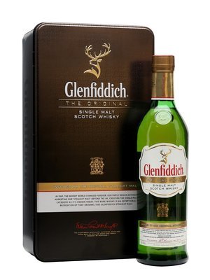 Glenfiddich Original in speciaal blik verpakking Glenfiddich Original in speciaal blik verpakking