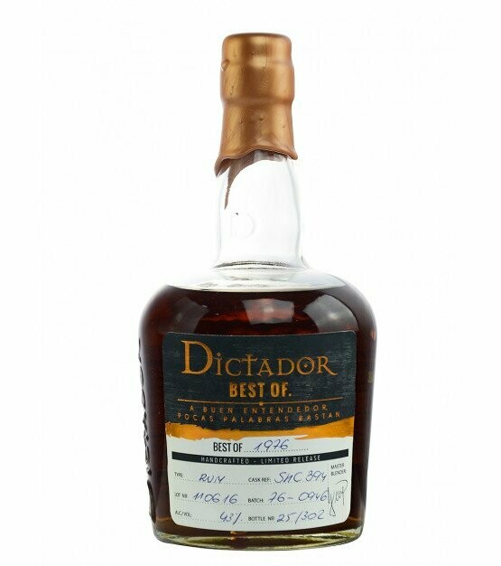 Dictador best of 1976 - 46,4% - bottle 216/302 Dictador best of 1976 - 46,4% - bottle 216/302