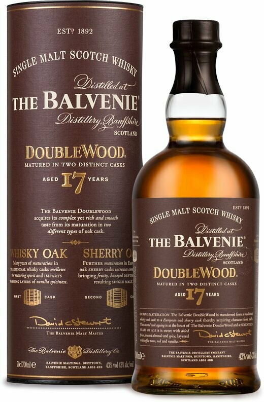 Balvenie 17 years Double Wood - 43% - Langere levertijd Balvenie 17 years Double Wood - 43% - Langere levertijd