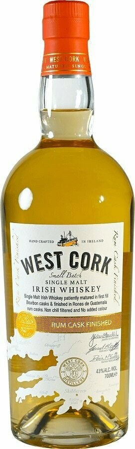 West Cork Single Malt Rum Cask - 43% West Cork Single Malt Rum Cask - 43%
