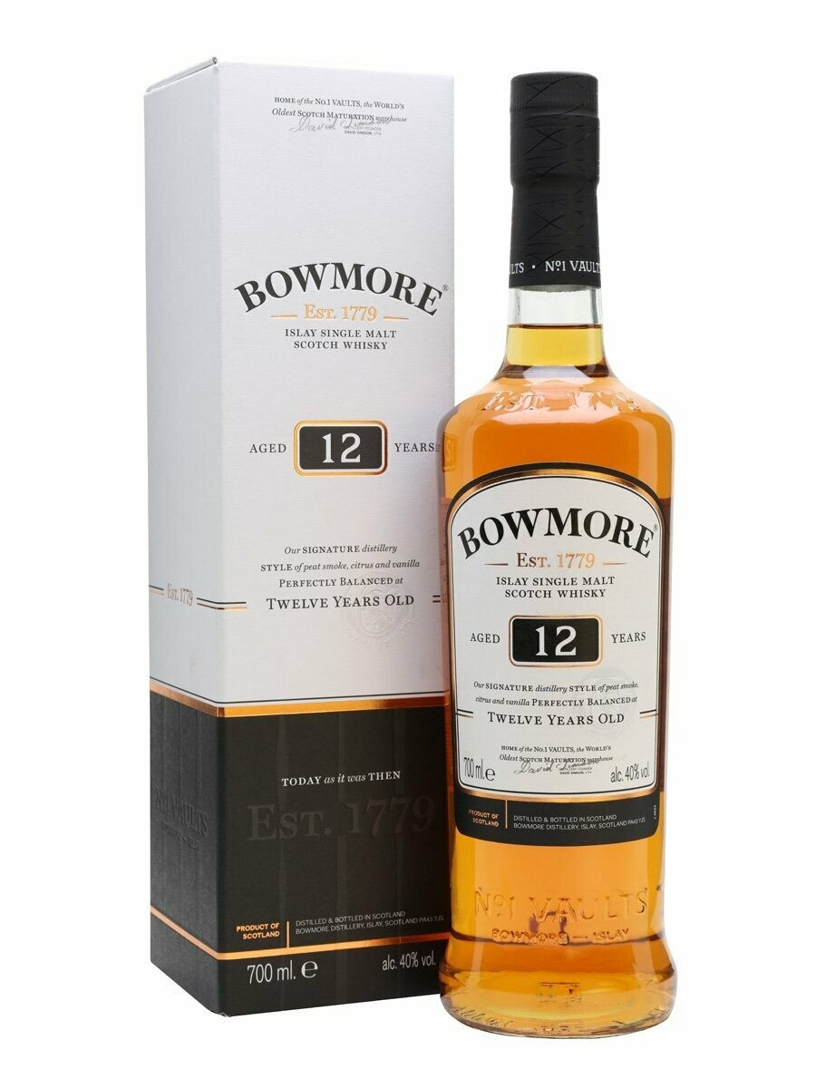 Bowmore 12 years - 40% - 0.70l. Bowmore 12 years - 40% - 0.70l.