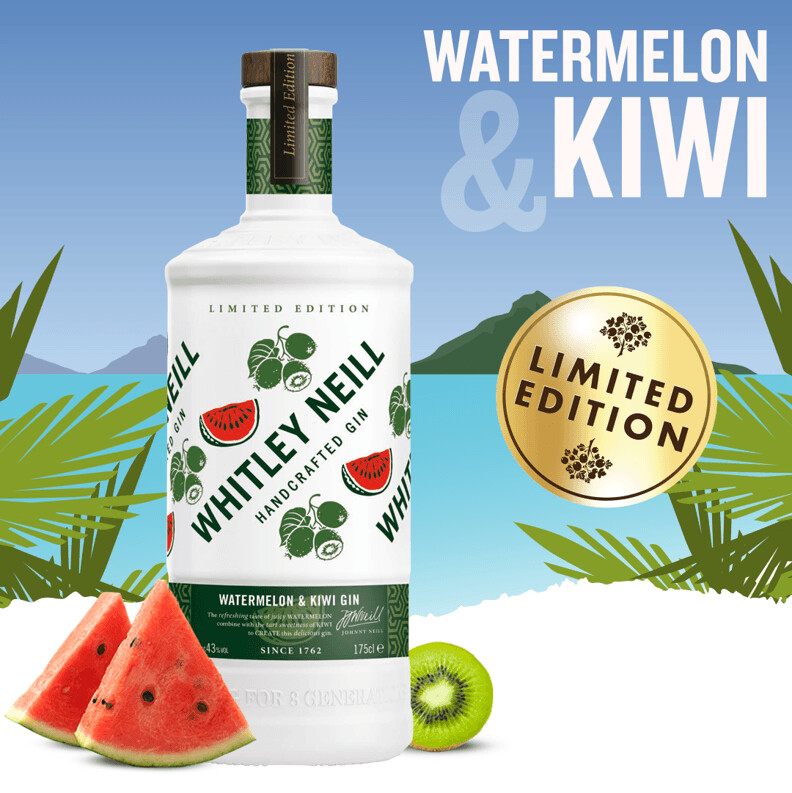 Whitley Neill Watermelon and Kiwi Gin - 43% Whitley Neill Watermelon and Kiwi Gin - 43%