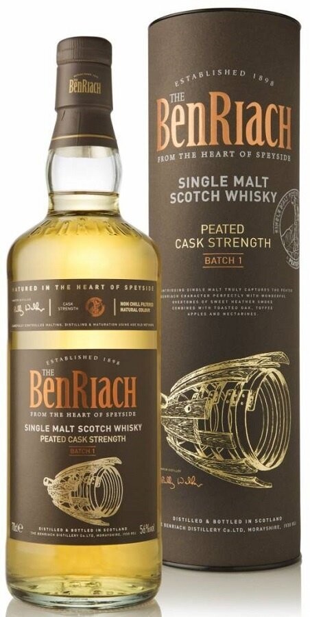 BenRiach Peated Cask Strenght - Batch 1 - 56% - Max. 1 per klant. BenRiach Peated Cask Strenght - Batch 1 - 56% - Max. 1 per klant.