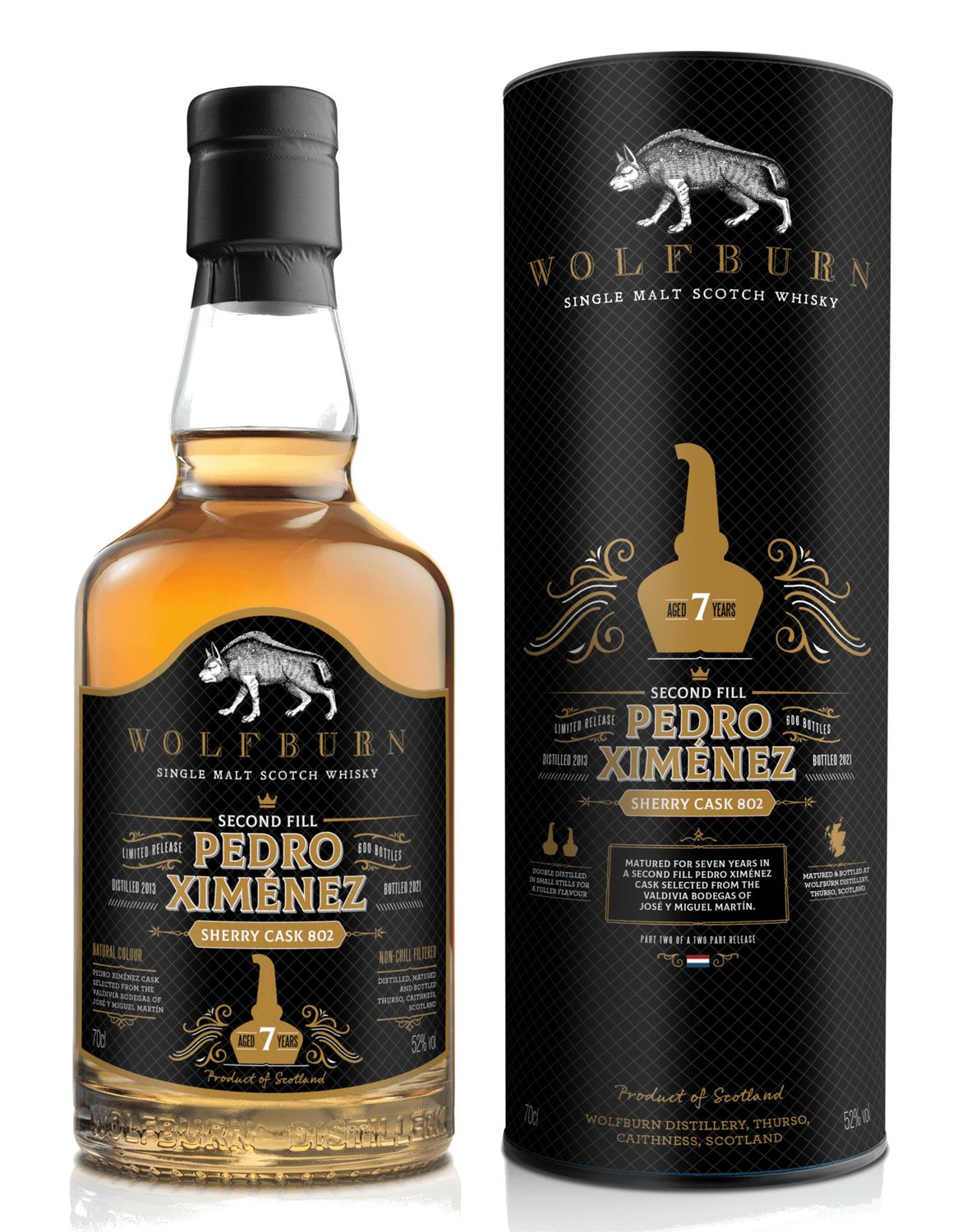 Wolfburn Small batch release - Pedro Ximenez cask - The Netherlands - 52% - Max. 1 fles per klant! Wolfburn Small batch release - Pedro Ximenez cask - The Netherlands - 52% - Max. 1 fles per klant!