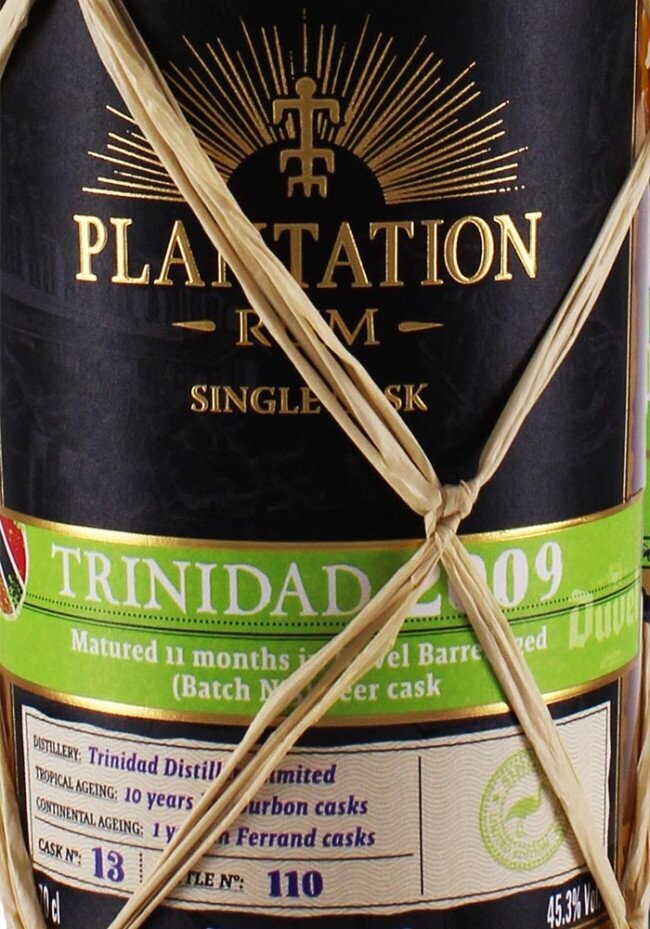 Plantation Rum Trinidad 2009 - Single Cask - 12 years - Duvel Barrel Beer Cask Finish - 45% - Max.  1 per klant!