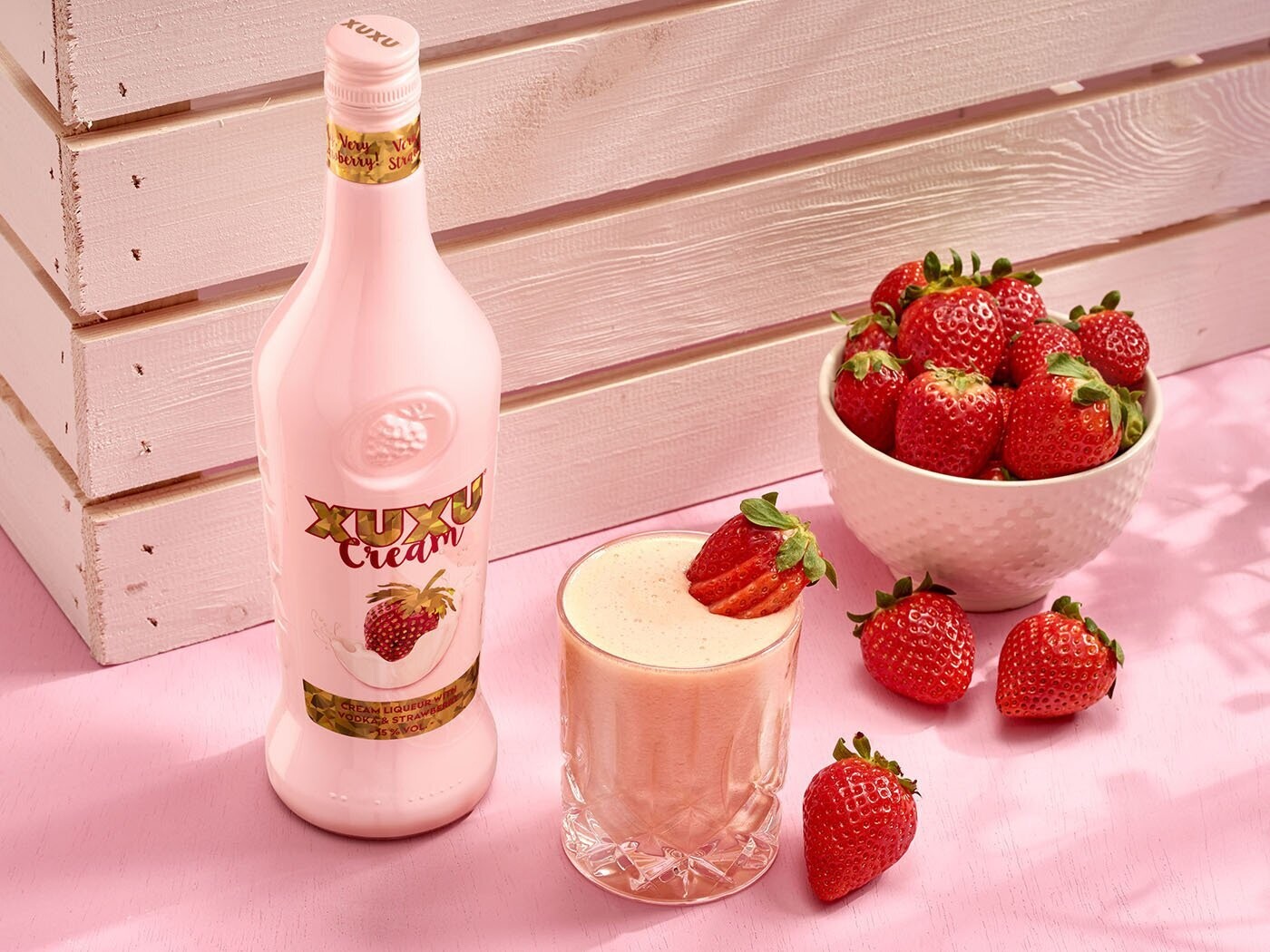 XuXu aardbeien crème likeur - 15%