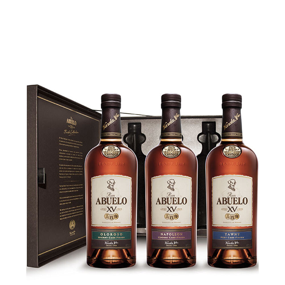 Ron Abuelo - Set with 3 different - Tawny - Oloroso - Cognac Ron Abuelo - Set with 3 different - Tawny - Oloroso - Cognac