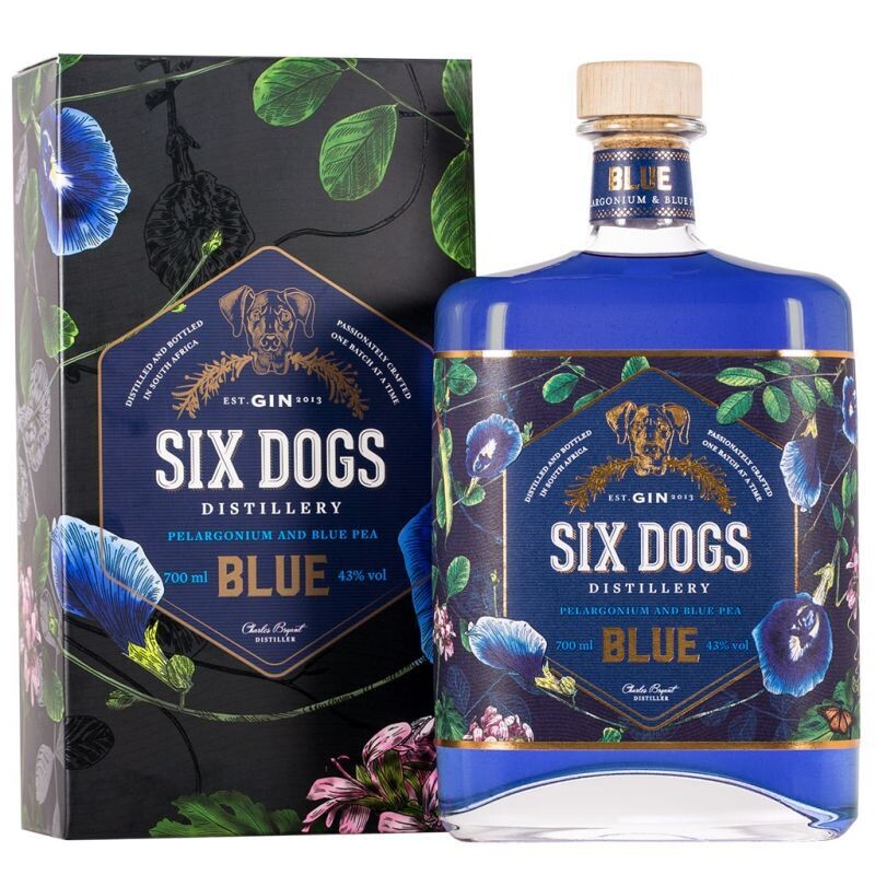 Six Dogs Blue Gin - 43% Six Dogs Blue Gin - 43%