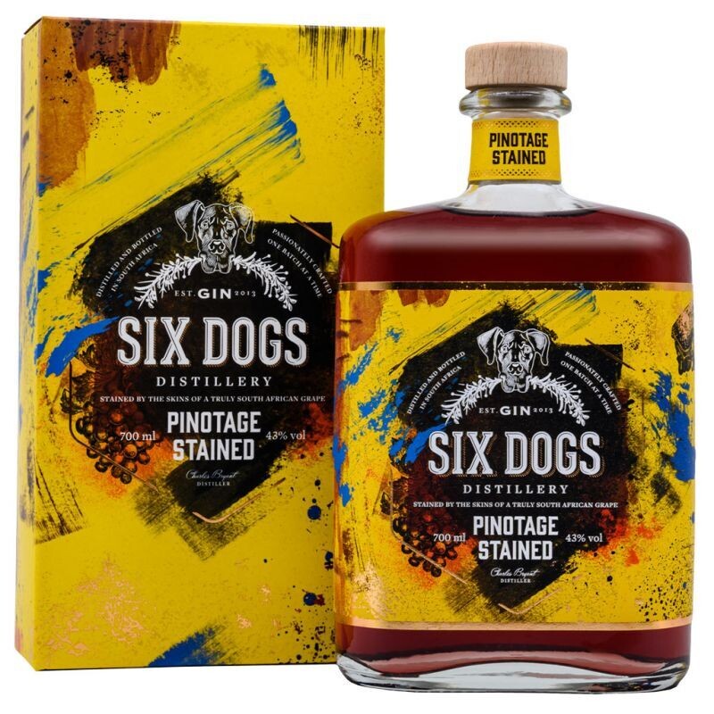 Six Dogs Pinotage Stained Gin - 43% Six Dogs Pinotage Stained Gin - 43%