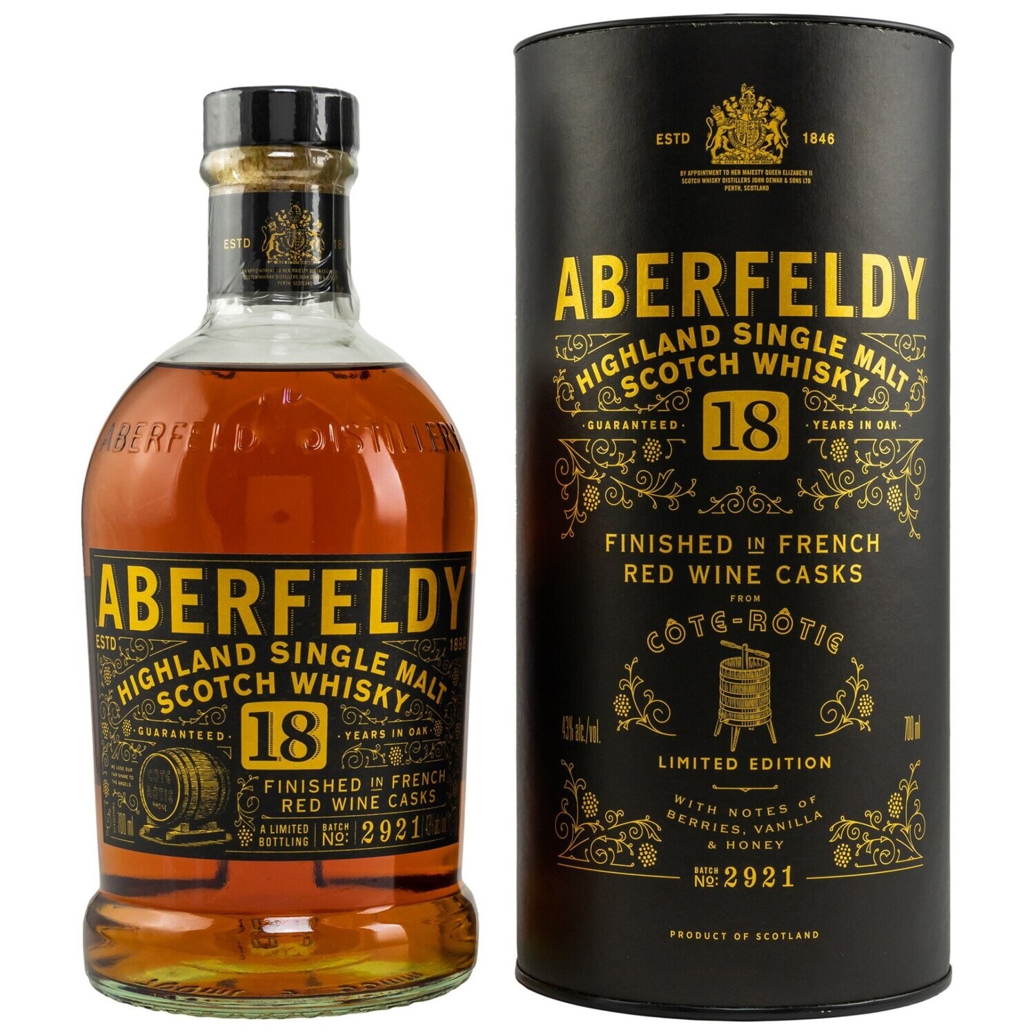 Aberfeldy 18 years Cote Roti Red Wine cask finish - 43% Aberfeldy 18 years Cote Roti Red Wine cask finish - 43%