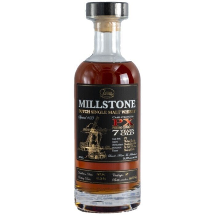Millstone Single Malt Whisky 7 years - PX cask 46% - Exclusief voor Mitra gebotteld. Millstone Single Malt Whisky 7 years - PX cask 46% - Exclusief voor Mitra gebotteld.