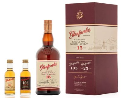 Glenfarclas 15 years - Cadeauset met 2 miniaturen