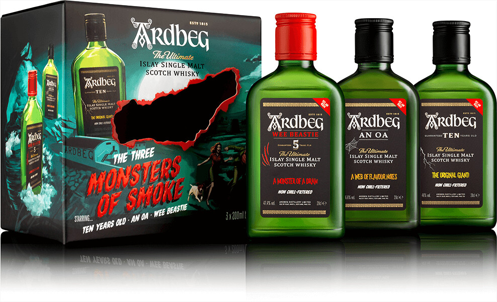 Ardbeg Monsters of Smoke package - 3x 0,20 cl. Ardbeg Monsters of Smoke package - 3x 0,20 cl.