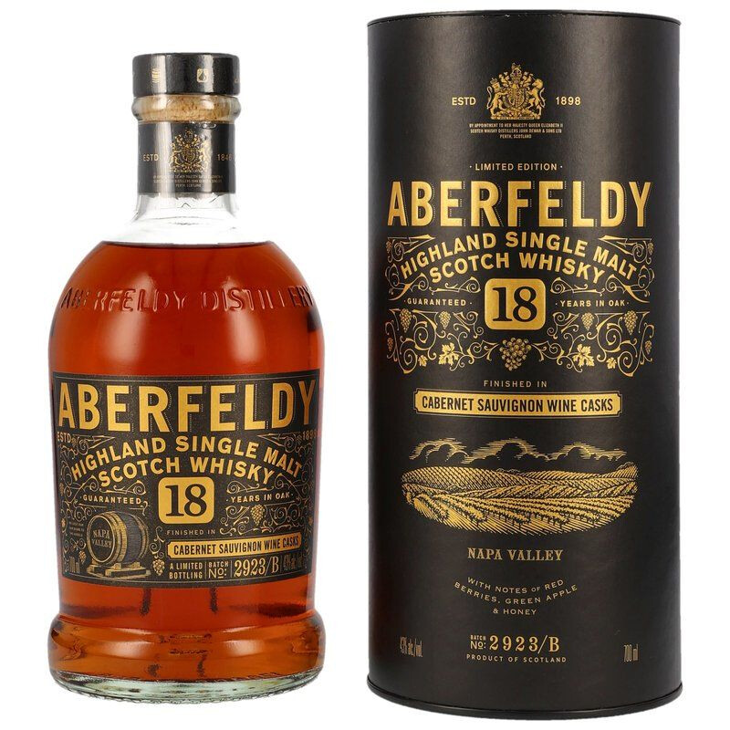 Aberfeldy 18 years - Napa Valley Red Wine Cask - 43% Aberfeldy 18 years - Napa Valley Red Wine Cask - 43%
