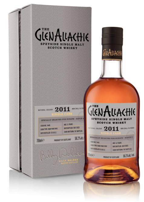 GlenAllachie 11 years - 2011 Single Cask - Ruby Port Pipe - Batch 6 - 58.2%