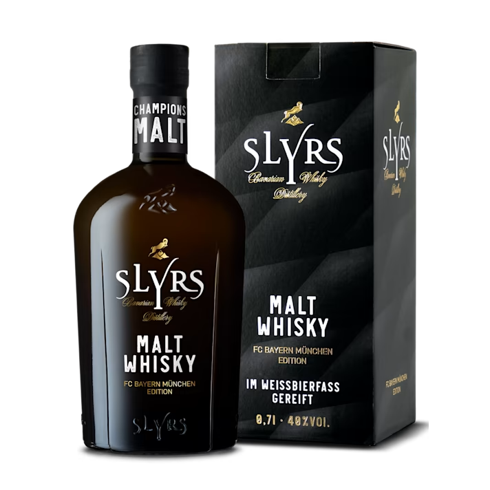 Slyrs Single Malt - FC Bayern München Weissbier Fass - 40% Slyrs Single Malt - FC Bayern München Weissbier Fass - 40%
