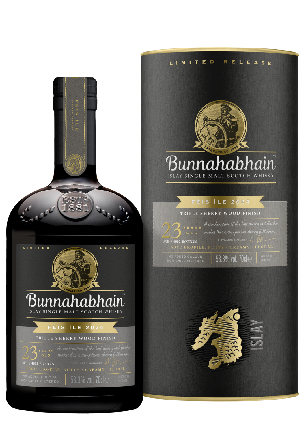 Bunnahabhain 23 years - Feis Ile 2024 - Triple Sherry Wood - 53.3% Bunnahabhain 23 years - Feis Ile 2024 - Triple Sherry Wood - 53.3%
