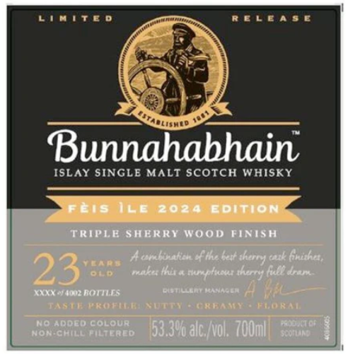 Bunnahabhain 23 years - Feis Ile 2024 - Triple Sherry Wood - 53.3% Bunnahabhain 23 years - Feis Ile 2024 - Triple Sherry Wood - 53.3%