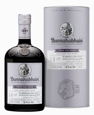 Bunnahabhain 14 years - Feis Ile 2024 - Ruby Port Cask Finished - 58.7%