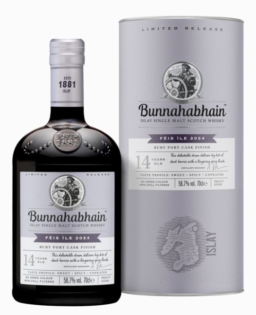 Bunnahabhain 14 years - Feis Ile 2024 - Ruby Port Cask Finished - 58.7%