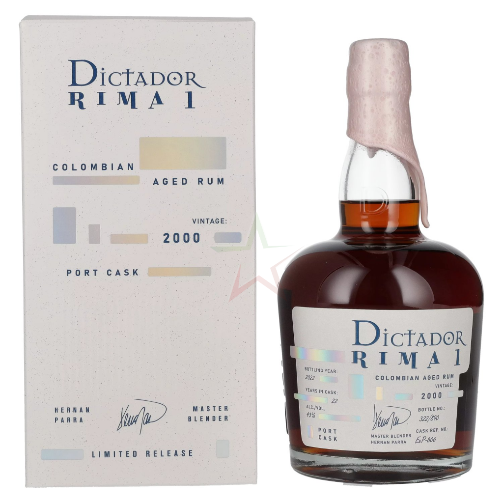 Dictador Rima 1 - Vintage 2000 - Port Cask - 44% Dictador Rima 1 - Vintage 2000 - Port Cask - 44%