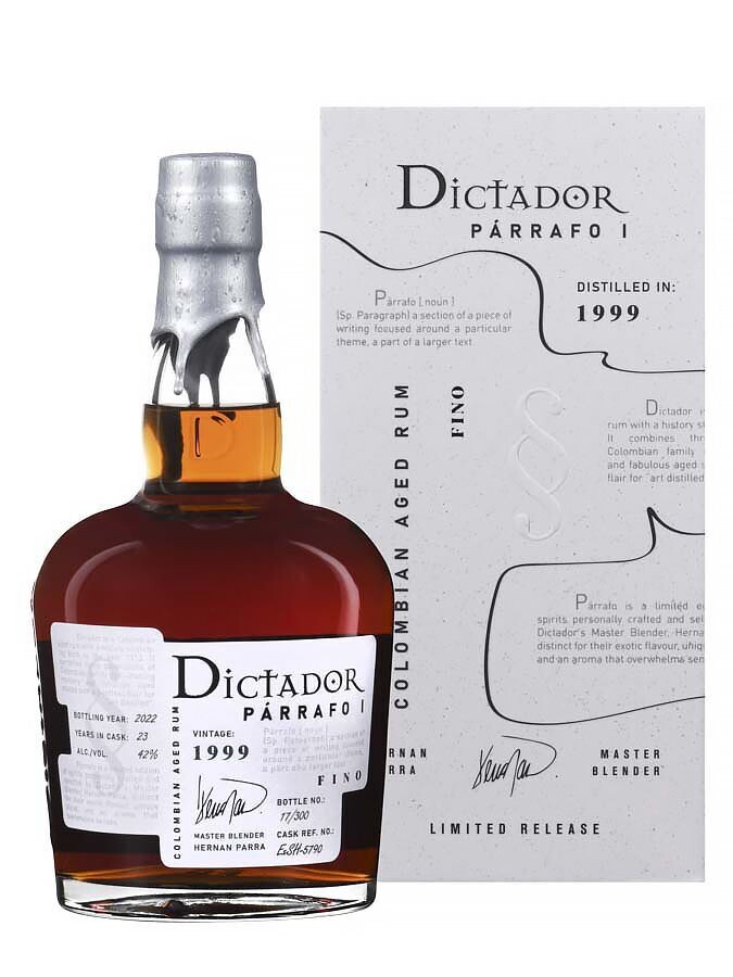 Dictador Parrafo 1 - Vintage 1999 - Fino Sherry Cask - 42% Dictador Parrafo 1 - Vintage 1999 - Fino Sherry Cask - 42%